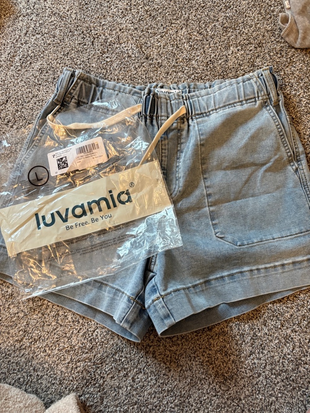 Luvamia Drawstring Jean Shorts